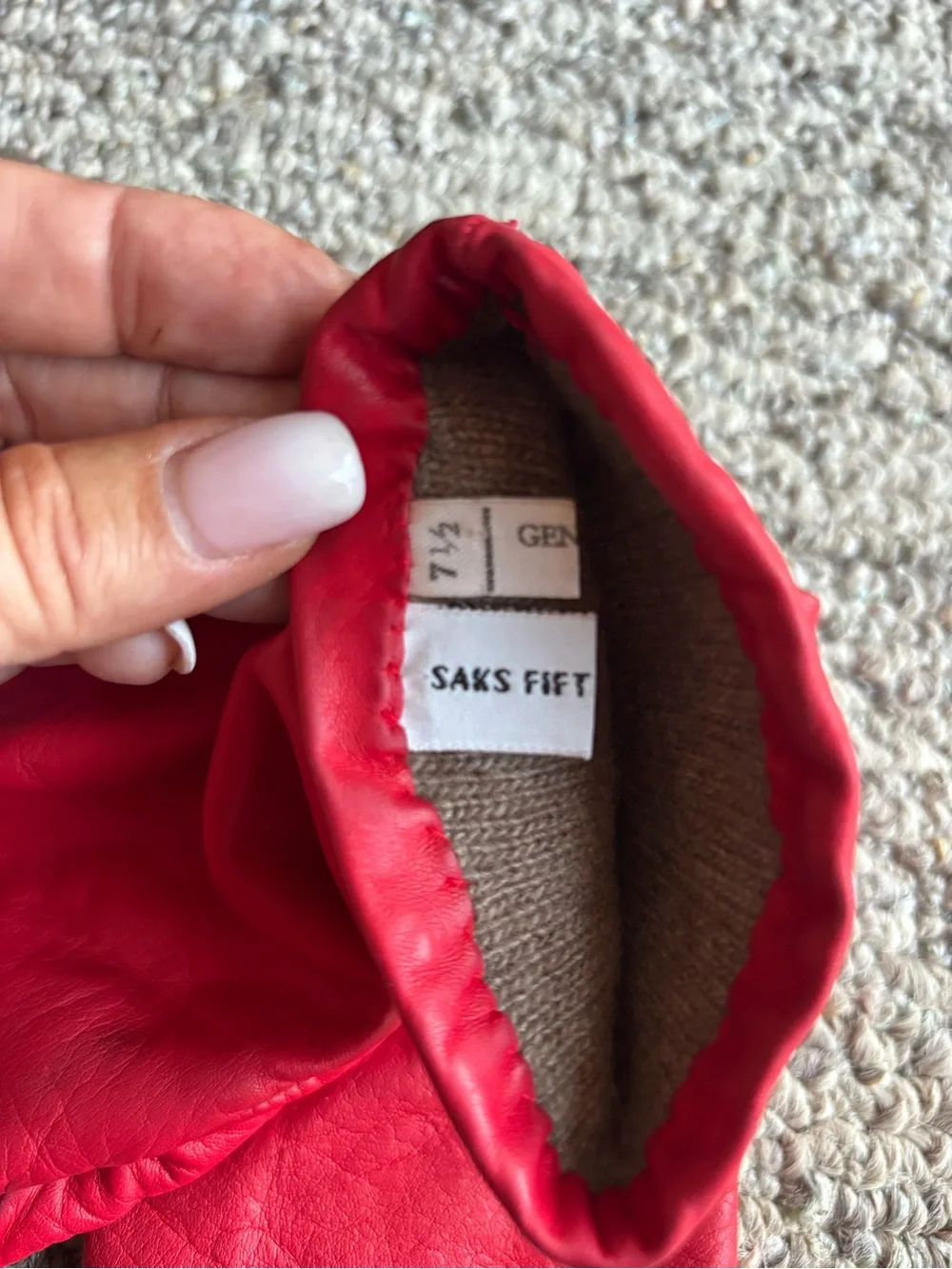 Saks Fifth Avenue Red Leather Gloves